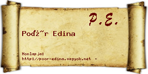 Poór Edina névjegykártya
